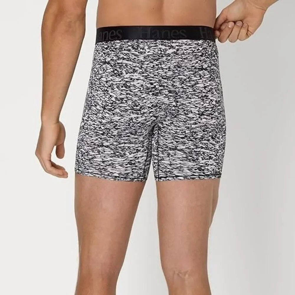 3-Pack Hanes Men's Boxer Briefs Underwear XX-LARGE SuperSoft Bamboo Black Gray